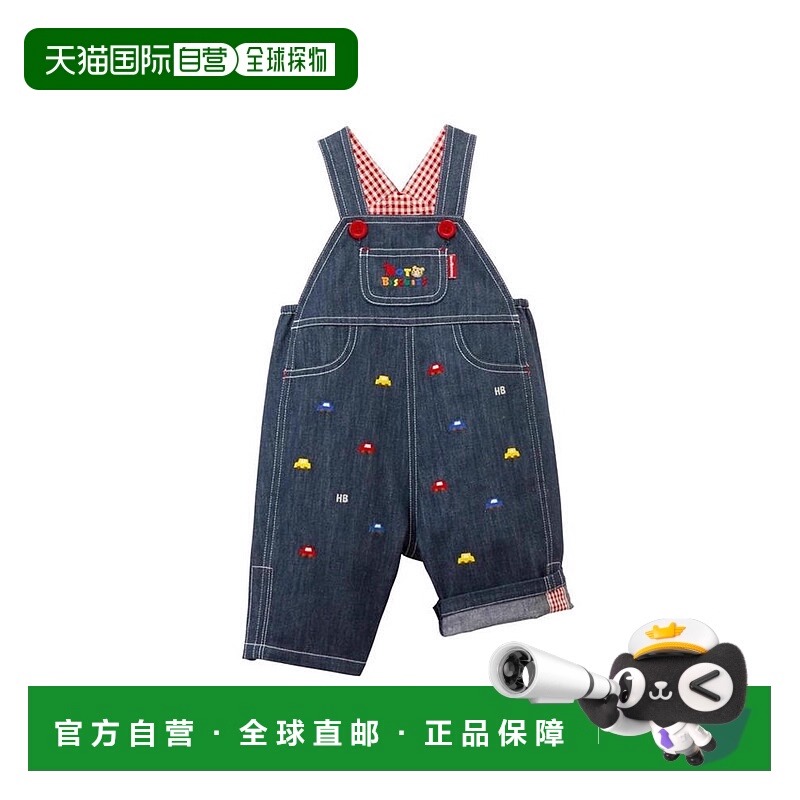 日本直邮日潮 MIKIHOUSE 7分牛仔背带裤 70-3302-494休闲