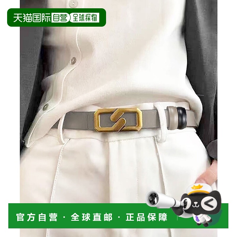 日本直邮florge 牛皮双层面设计搭扣配色皮带 CC 100cm [FL8218EW