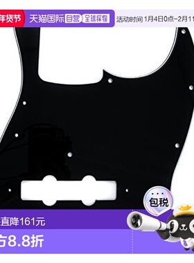 芬达复古70年代式爵士贝斯琴体护板黑色10孔3-Ply吉他橡胶拾音器