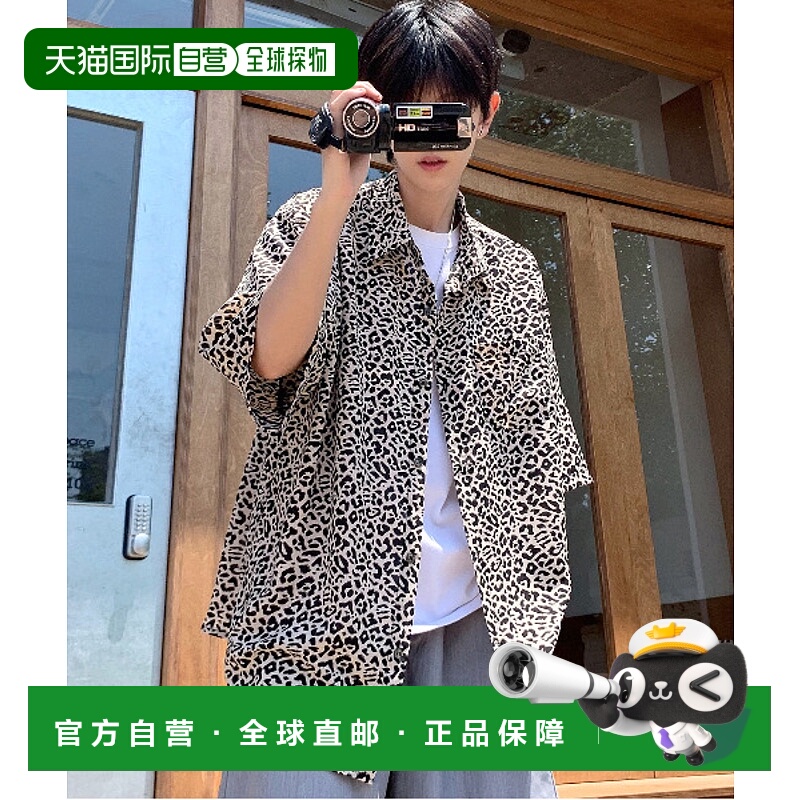 1h可退 日本直邮neos男女同款大版型全印花口袋半袖衬衫 时尚韩风