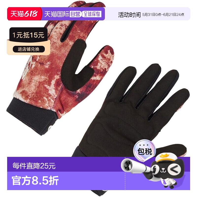 【日本直邮】FOS901472 SEEKER 山地车手套 (43V) 氧化印花红色 M