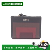 日本直邮中古Loewe罗意威女S级99新bi fold双折牛皮短钱包黑色
