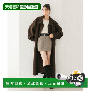 1h可退 日本直邮Heather 女装 2WAY立领长款外套 宽松A字型 袖口