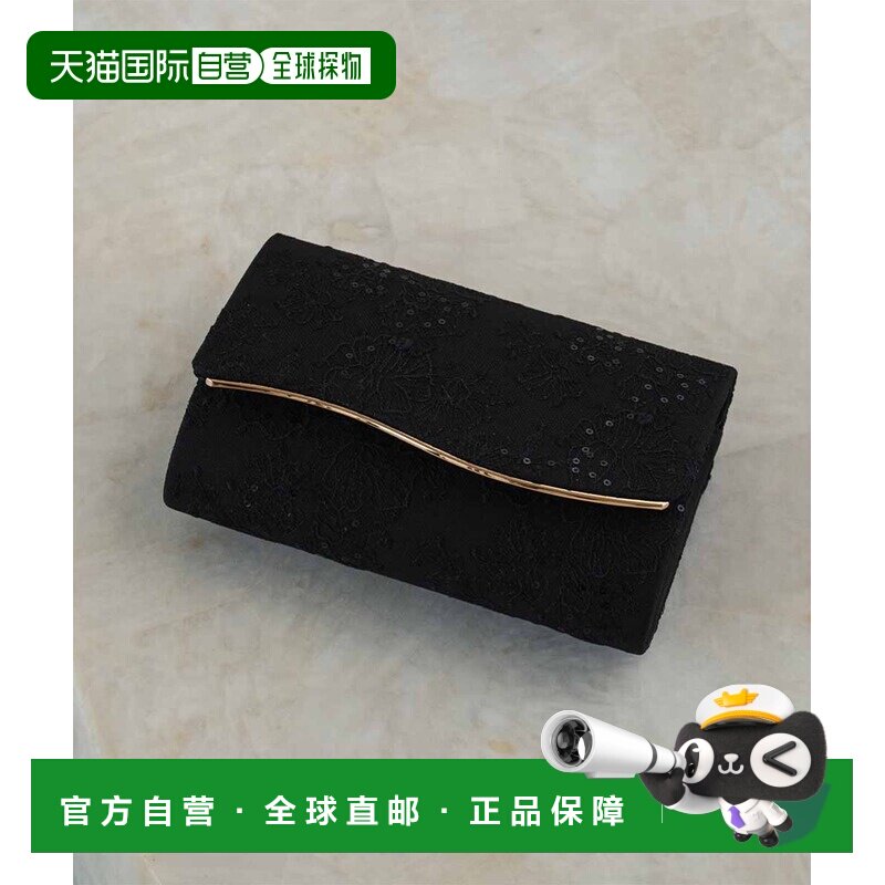 1h可退 日本直邮GIRL 女装 2WAY花卉蕾丝晚宴包 半月形翻盖链条手