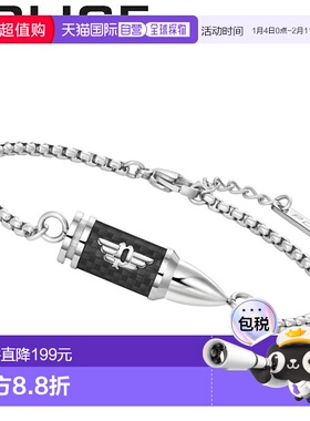 日本直邮POLICE 手链 展示品 SHOWPIECE 男士 银色 黑色 GB000561