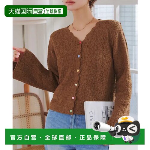 日本直邮彩色爱心纽扣针织开衫［N1245］针织上衣外套