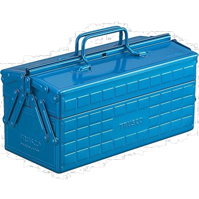 【日本直邮】TRUSCO五金工具箱2层工具箱350X160X215蓝色ST-350-B