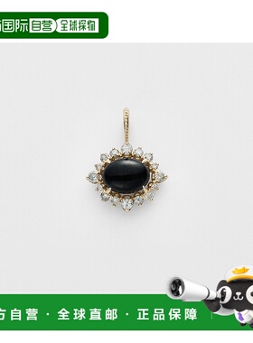 日本直邮日潮 agete 阿卡朵K10 煤玉/钻石吊坠单只饰品玛瑙