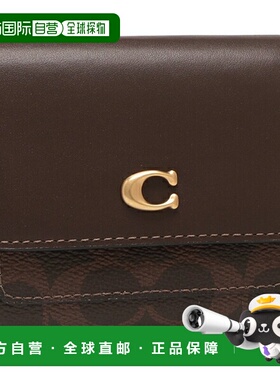 日本直邮Coach Mila 小号翻盖钱包棕色女士 CAT56 B4MPL