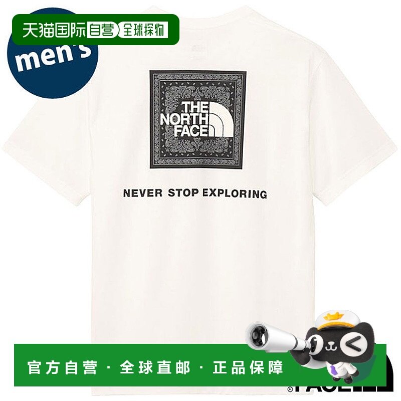 日本直邮 S/S 方形印花标志T恤 [NT32446-W2 SS25] 白色北面速干