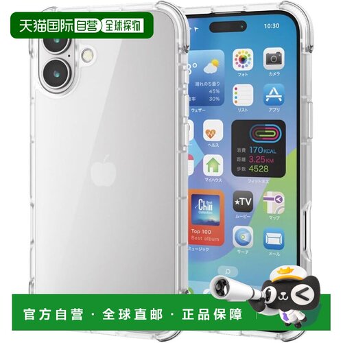 【日本直邮】Elecom iPhone 16 Plus 背面耐冲击透明壳 PM-A24BHV