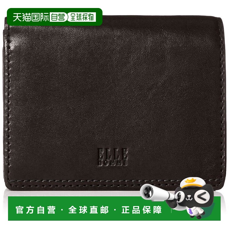 【日本直邮】ELLE HOMME双折叠钱包可收纳硬币黑色XP34210