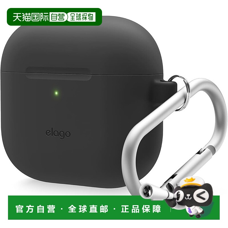 【日本直邮】elago AirPods 4 硅胶保护套 吊绳 防震 薄型 黑色