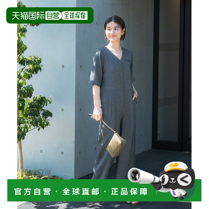 URBAN RESEARCH 亚麻质感五分袖连体衣连体裤