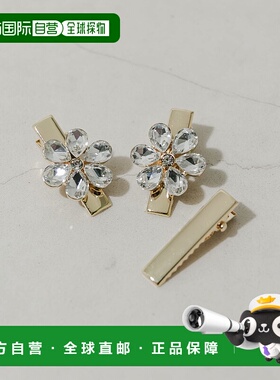 1h可退 日本直邮SMELLY 女士 花朵造型水钻发夹 SMA42RF055发饰