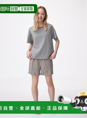 日潮跑腿GU极优 棉质立领休闲套装短袖豹纹 07 GRAY MEN 28inch 3