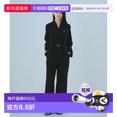 1h可退 日本直邮UNITED TOKYO 女装 开襟半拉链连体裤 配色拼接设