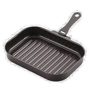 【日本直邮】Pearl metal方波烹饪带铁柄烤盘黑色25x17cm便捷实用