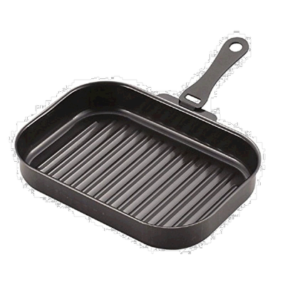 【日本直邮】Pearl metal方波烹饪带铁柄烤盘黑色25x17cm便捷实用