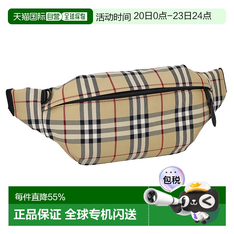 日本直邮BURBERRY博柏利腰包运动户外经典格子男士经典大牌简约风