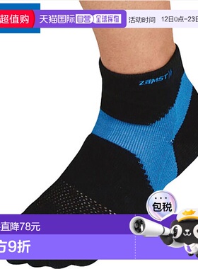 日本直邮ZAMST AS-1 袜子 5 趾袜（黑色 x 蓝色） 尺寸 L 设备 配