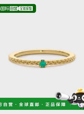 1h可退 日本直邮NOJESS女士金色绿碧玺三股编织环形戒指 302