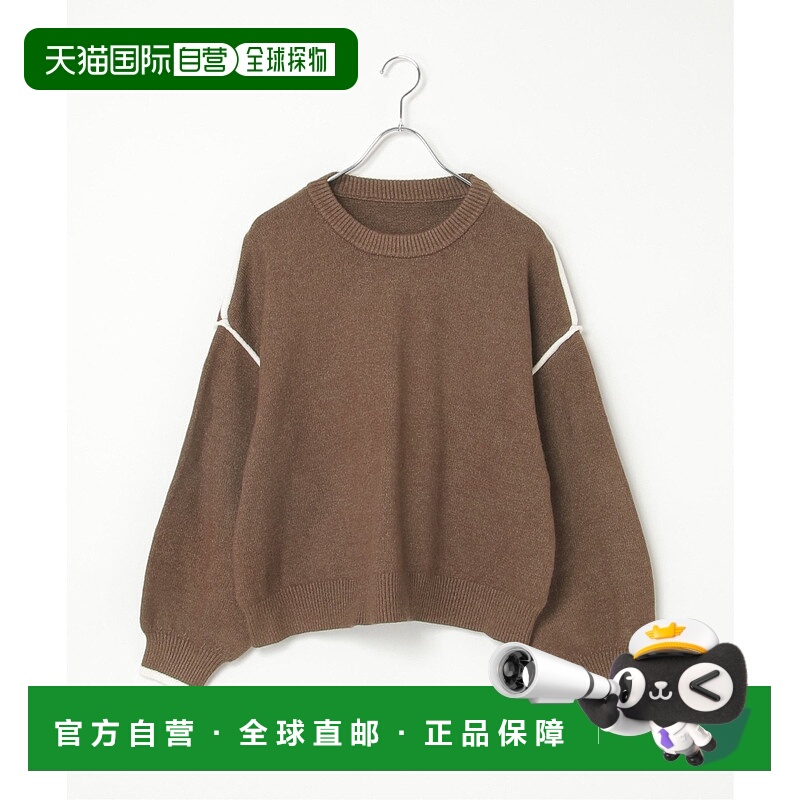 1h可退 日本直邮VENCE EXCHANGE 女装 宽松版型 双色拼接圆领套头