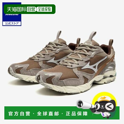 日本直邮 Mizuno WAVE RIDER 10 男女通用运动鞋 棕色×白色×灰