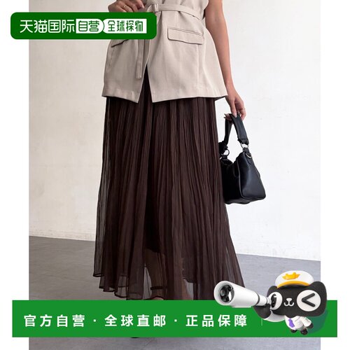 日本直邮Chez toi 女装 细褶透视感半身裙 PGC1061701A0008百褶裙