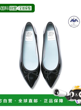 【日本直邮】emma francis尖头芭蕾舞鞋黑色珐琅平底时尚优雅