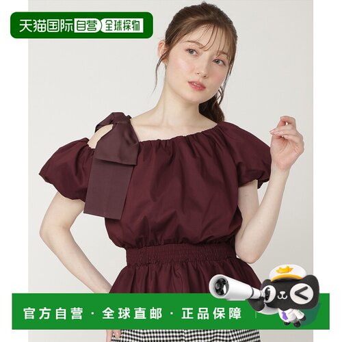 日本直邮Swingle 女装 泡泡袖露肩褶皱上衣 20072611205124