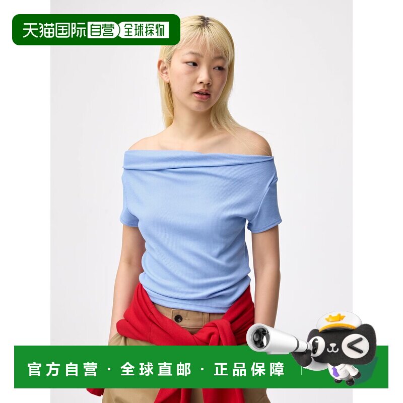 日本直邮GU 垂坠领T恤 OS+EC女装