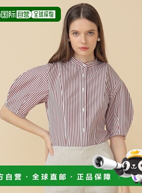 1h可退 日本直邮EFFE BEAMS 女士条纹宽袖衬衫 优雅气质 显瘦设计