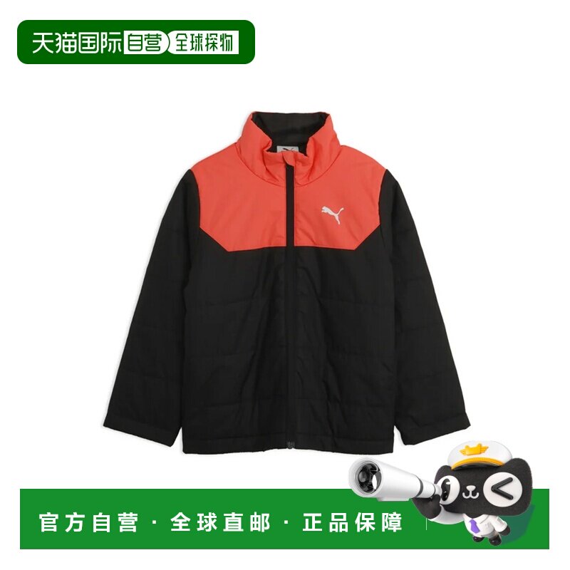 日本直邮彪马PUMA男童运动加厚棉服夹克120-160cm 黑红配色