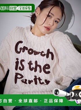 1h可退 日本直邮PAGEBOYLIM 男女同款手写字母宽松针织衫 286615
