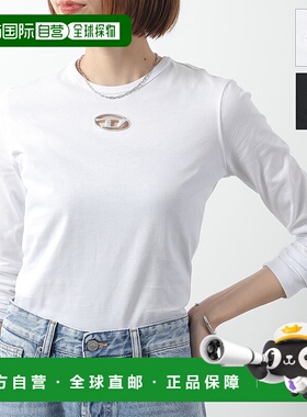 日本直邮DIESEL 女士 D 标志弹力圆领长袖 T 恤t-uncutie-long-ls