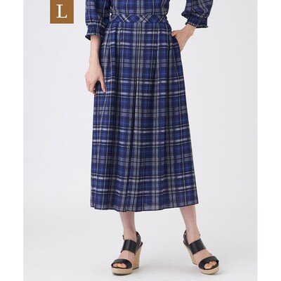 1h可退 日本直邮TRANS WORK女装洗可穿垂感格纹阔腿裤 U3R16750__