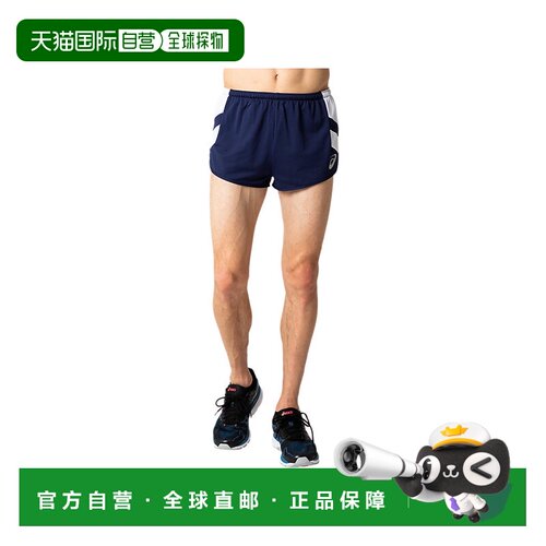 日本直邮Asics 拼色Logo设计舒适透气中腰三分裤休闲短裤 男款 藏