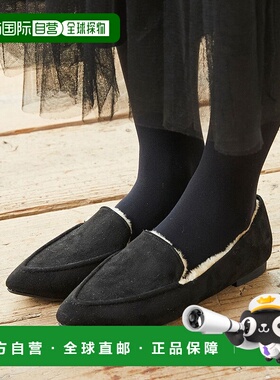 日本直邮Menue 仿羊皮鞋面平底女鞋 ME8623BW01285乐福鞋平底鞋