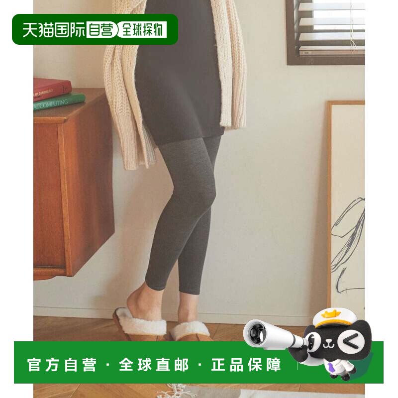 日本直邮&HEAT 打底裤 九分 炭灰色 保暖