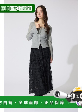 日本直邮Rienda 变形褶边喇叭裙 [RI3465EW033884] 黑色上衣