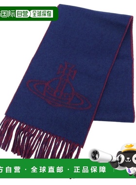 日本直邮Vivienne Westwood 女士羊毛靛蓝色围巾单球双FA81030006