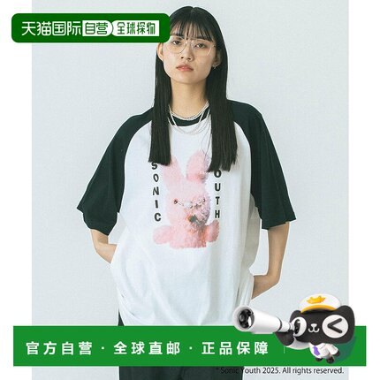 1h可退 日本直邮CREOLME女士复古拉格兰袖T恤 SONIC YOUTH联名款