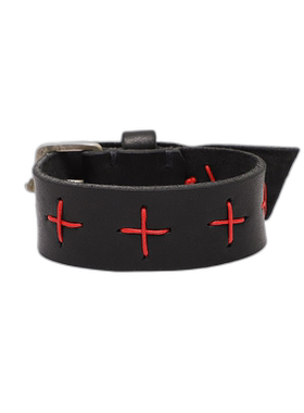 1h可退 日本直邮m.a+男士十字绣中腕皮革手环 AF8E1GR30手镯配饰