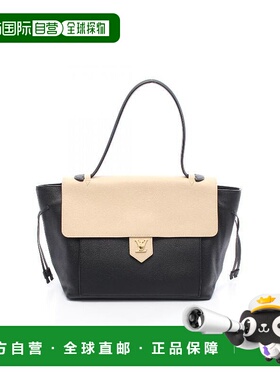 日本直邮中古LV路易威登女包B级9新Lock Me单肩包手提包黑色牛皮