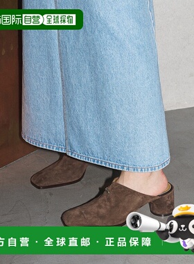 1h可退 日本直邮GRISE 女士 6cm 皮革 圆头方跟 露跟鞋 251918265