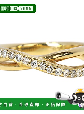 日本直邮(264505) 小指戒指 18k 18k 金 钻石戒指 金色 双排 扭曲