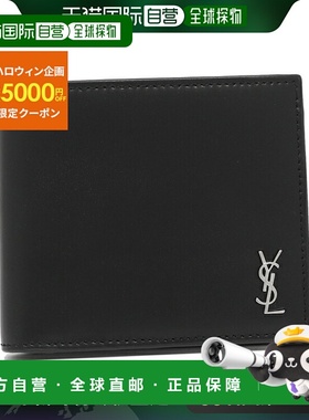 日本直邮Saint Laurent Paris 双折钱包 Tiny Cassandra 黑色男士