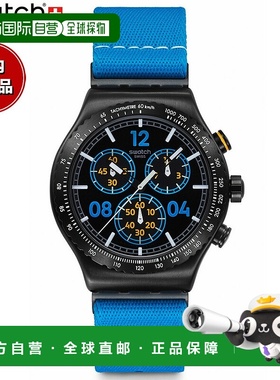 日本直邮斯沃琪 (Swatch) 男士腕表“讽刺时刻”蓝色计时码表 YVB