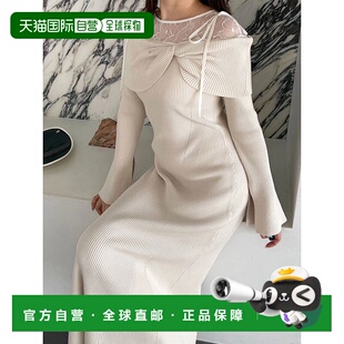 蕾丝拼接设计感 女装 off肩针织连衣 日本直邮MERCURYDUO 1h可退